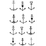 10 Autocollants de tatouage temporaire imperméables noirs classiques