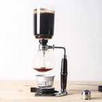 Cafetière siphon classique avec poignée noire, pot en verre pour 5 personnes, taille : 37,5 x 11,3 cm, cafetière avec poignée