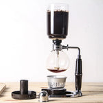Cafetière siphon classique avec poignée noire, pot en verre pour 5 personnes, taille : 37,5 x 11,3 cm, cafetière avec poignée