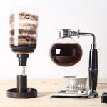 Cafetière siphon classique avec poignée noire, pot en verre pour 5 personnes, taille : 37,5 x 11,3 cm, cafetière avec poignée
