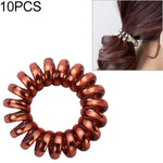10 élastiques à cheveux multicolores en spirale pour queue de cheval, bandes élastiques, accessoires pour cheveux en fil de téléphone