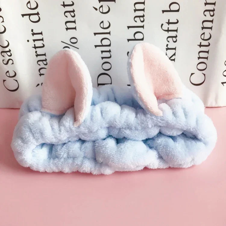 Serre-têtes d'oreille de chat élastiques mignons, pour femmes et filles, bandeau de maquillage, lavage du visage, coiffure, masque facial, bandeau, accessoire pour cheveux