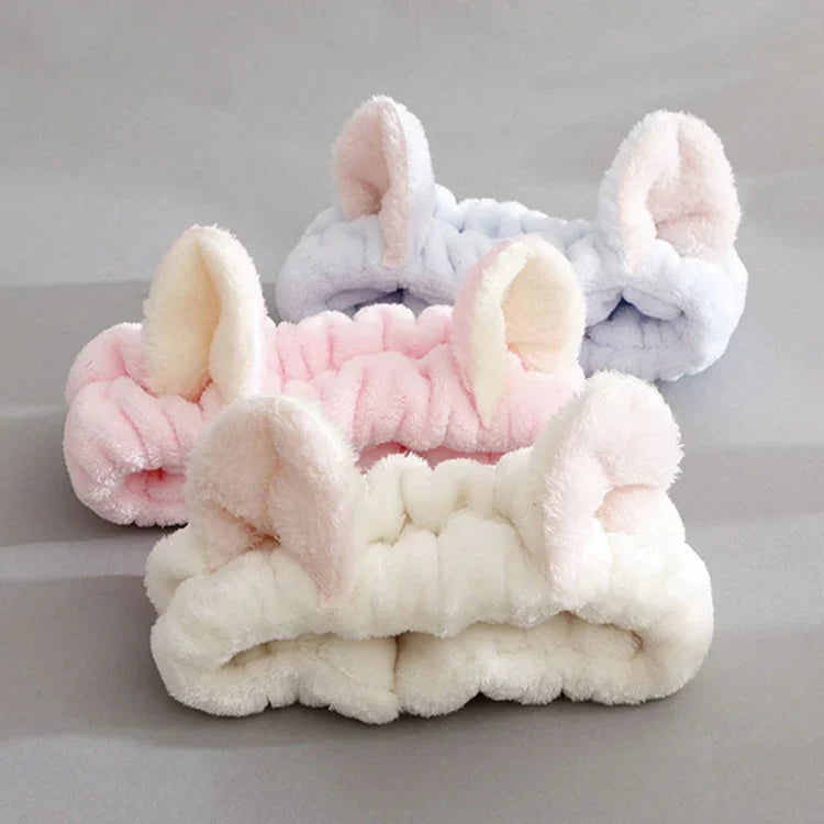 Serre-têtes d'oreille de chat élastiques mignons, pour femmes et filles, bandeau de maquillage, lavage du visage, coiffure, masque facial, bandeau, accessoire pour cheveux