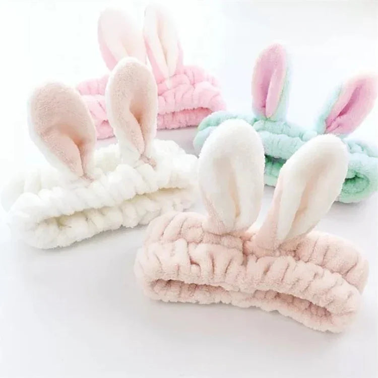 Serre-têtes d'oreille de chat élastiques mignons, pour femmes et filles, bandeau de maquillage, lavage du visage, coiffure, masque facial, bandeau, accessoire pour cheveux