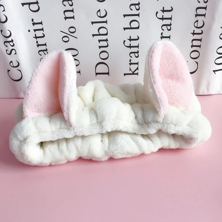 Serre-têtes d'oreille de chat élastiques mignons, pour femmes et filles, bandeau de maquillage, lavage du visage, coiffure, masque facial, bandeau, accessoire pour cheveux