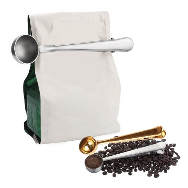 Cuillère à Café Multifonction avec Clip en Acier Inoxydable, Cuillère Doseuse à Café et Thé, Cuillère à Café (Argent), Cuillère à Café (Or), Cuillère à Café (Noir), Cuillère à Café (Or Rose)
