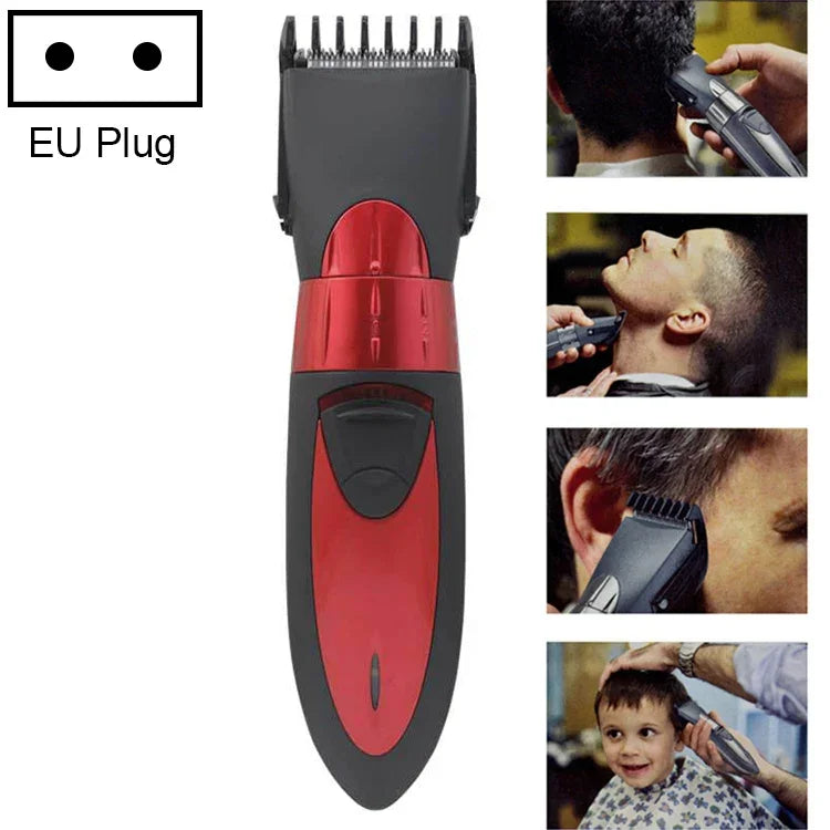 Tondeuse électrique étanche rechargeable, coupe-cheveux, tondeuse à barbe, rouge, gris