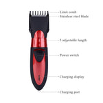 Tondeuse électrique étanche rechargeable, coupe-cheveux, tondeuse à barbe, rouge, gris