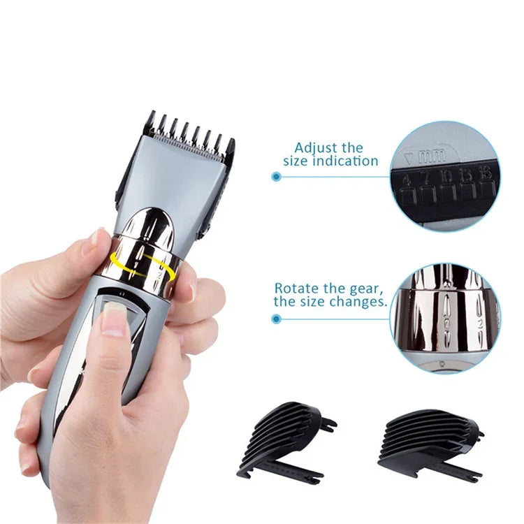 Tondeuse électrique étanche rechargeable, coupe-cheveux, tondeuse à barbe, rouge, gris