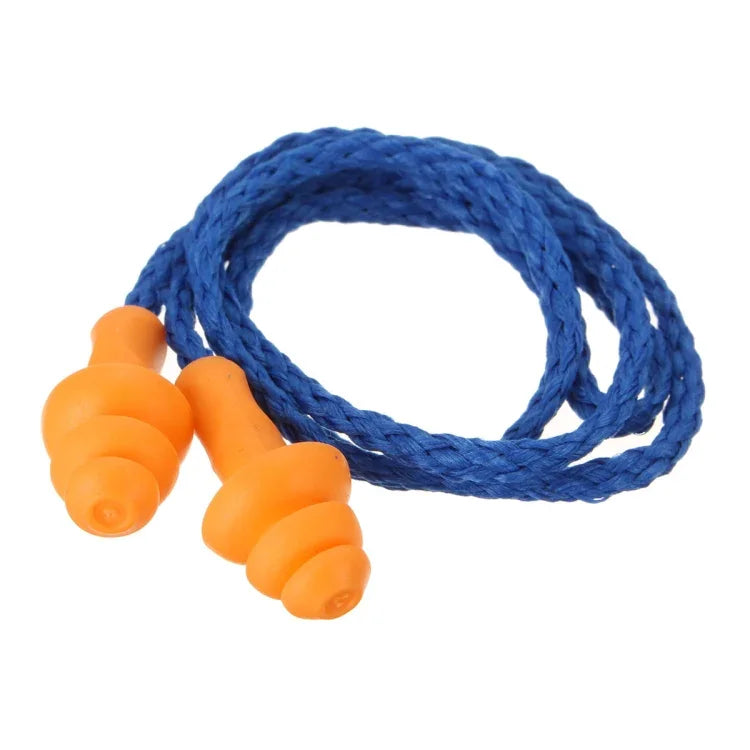 10 pièces bouchons d'oreilles souples en silicone avec cordon, protection auditive réutilisable, réduction de bruit