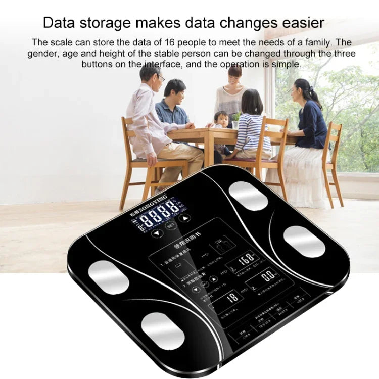 Pèse-personne électronique intelligent avec écran LCD, pèse-personne numérique pour salle de bain