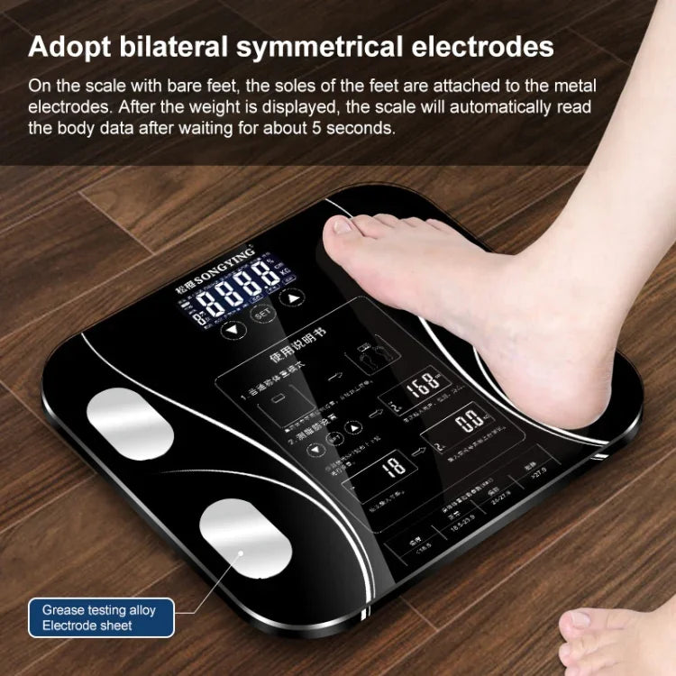 Pèse-personne électronique intelligent avec écran LCD, pèse-personne numérique pour salle de bain