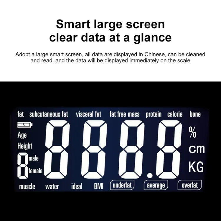 Pèse-personne électronique intelligent avec écran LCD, pèse-personne numérique pour salle de bain