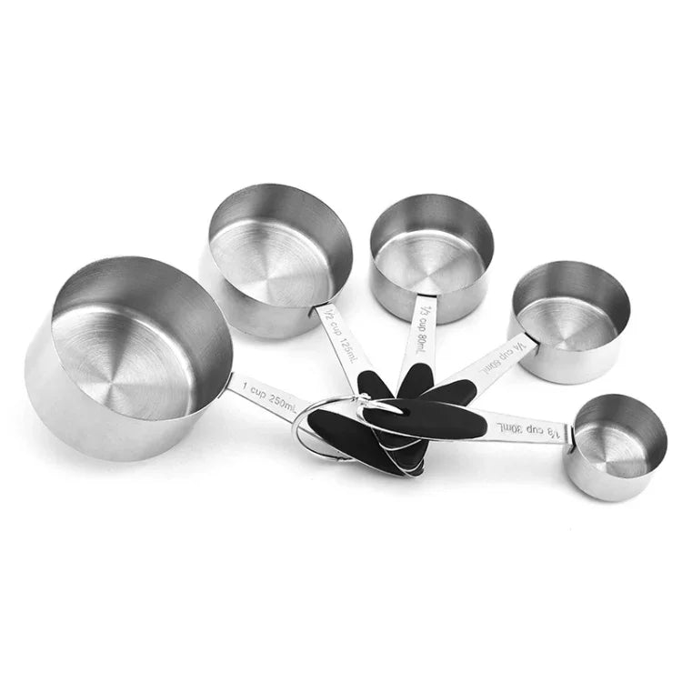 Set de cuillères doseuses en acier inoxydable, cuillère à café, ustensile de cuisine pour pâtisserie, tasse à mesurer 5 en 1, cuillère à mesurer 5 en 1, tasse à mesurer 5 en 1 (couleur), cuillère à mesurer 5 en 1 (couleur)
