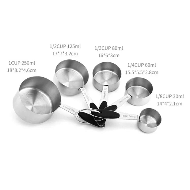 Set de cuillères doseuses en acier inoxydable, cuillère à café, ustensile de cuisine pour pâtisserie, tasse à mesurer 5 en 1, cuillère à mesurer 5 en 1, tasse à mesurer 5 en 1 (couleur), cuillère à mesurer 5 en 1 (couleur)