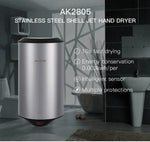 Sèche-mains Automatique à Capteur Jet d'Air Haute Vitesse en Acier Inoxydable 304 pour Maison Hôtel Aéroport
