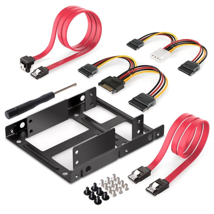 Kit d’adaptateur de montage métal 2,5 pouces vers 3,5 pouces pour disque dur externe HDD SSD avec câbles SATA données et alimentation et vis