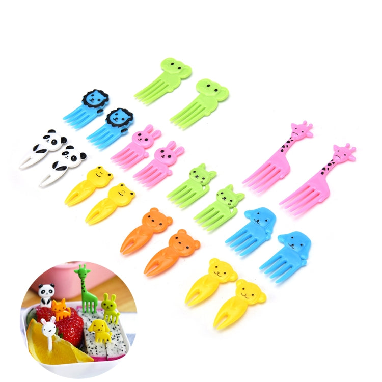 5 ensembles de 10 pièces – Fourchettes à fruits créatives en plastique en forme d'animaux de dessin animé, décorations de bento, cure-dents pour enfants