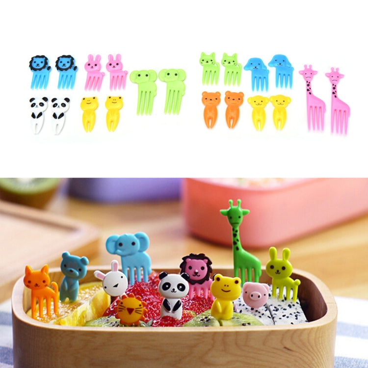 5 ensembles de 10 pièces – Fourchettes à fruits créatives en plastique en forme d'animaux de dessin animé, décorations de bento, cure-dents pour enfants
