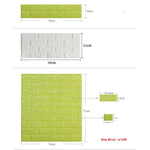 2 PCS Papier Peint Auto-adhésif Imperméable Fond TV Briques Stickers Muraux 3D Papier Peint Salon Fresque Stickers Décoratifs Chambre, 70cm x 77cm