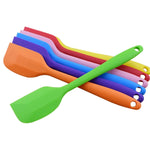 Spatule à gâteau en silicone pour cuisine, mélangeur de crème, racloir, brosse à beurre, ustensile de cuisson, orange, rouge, jaune, vert, bleu, violet, rose