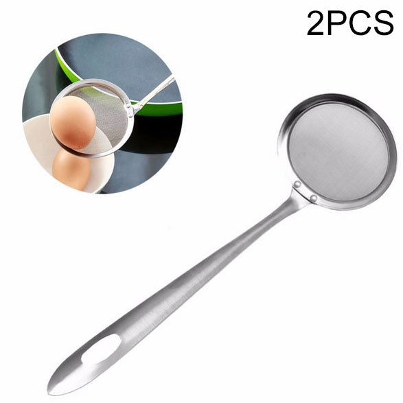 2 passoires de cuisine en acier inoxydable, passoire à mailles pour légumes, résidus et huile, dimensions : 19 x 7,3 x 6,2 cm, 19 x 7,3 x 6,2 cm