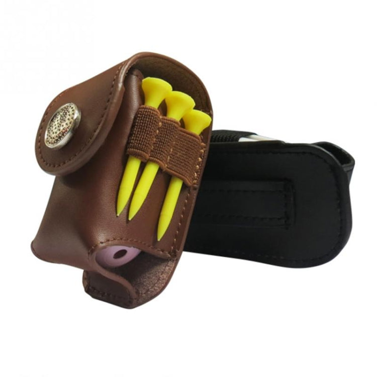 Pochette ceinture porte-balles de golf portable en cuir, sac frais pour tees de golf, accessoire de sport, porte-balles de golf noir, porte-balles de golf marron