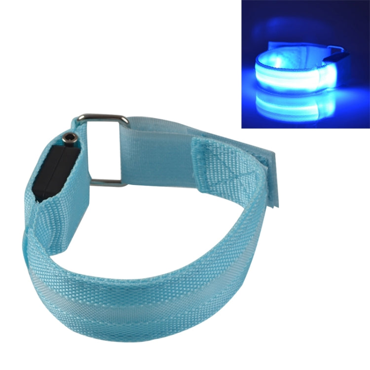 Brassard lumineux LED de sport nocturne en nylon, version à pile bleue, version rechargeable USB bleue, version à pile verte, version à pile multicolore, version rechargeable USB orange