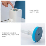 Brosse de toilette jetable avec long manche et base, ensemble de brosses de toilette suspendues, brosse de toilette jetable