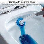 Brosse de toilette jetable avec long manche et base, ensemble de brosses de toilette suspendues, brosse de toilette jetable