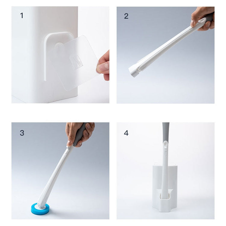 Brosse de toilette jetable avec long manche et base, ensemble de brosses de toilette suspendues, brosse de toilette jetable