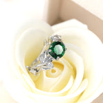 Bague de Fiançailles Femme avec Feuille de Vigne en Cristal Bijoux, 6, 8