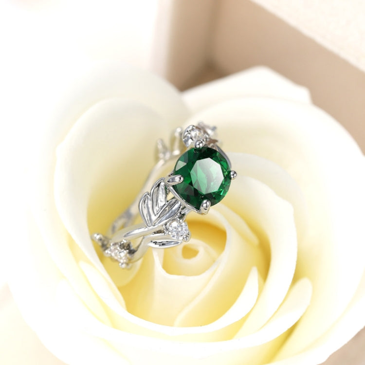 Bague de Fiançailles Femme avec Feuille de Vigne en Cristal Bijoux, 6, 8