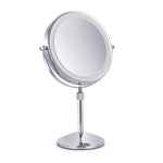 Miroir de maquillage lumineux LED rond double face de bureau, miroir grossissant relevable, Plan + Grossissement 3x (8 pouces rechargeable), Plan + Grossissement 5x (8 pouces rechargeable), Plan + Grossissement 7x (8 pouces rechargeable)