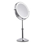 Miroir de maquillage lumineux LED rond double face de bureau, miroir grossissant relevable, Plan + Grossissement 3x (7 pouces rechargeable), Plan + Grossissement 5x (7 pouces rechargeable), Plan + Grossissement 7x (7 pouces rechargeable)