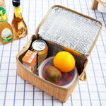 Sac de Pique-nique de Camping Extérieur Panier en Osier Boîte Isotherme de Rangement pour Déjeuner
