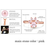 Bague Ajustable Patte de Chat Mignonne en Cristal pour Femme
