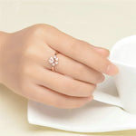 Bague Ajustable Patte de Chat Mignonne en Cristal pour Femme