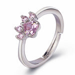 Bague Ajustable Patte de Chat Mignonne en Cristal pour Femme
