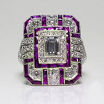 Bague de fiançailles carrée de luxe en zircon et cristal pour femme, 10, 6, 7, 8, 9