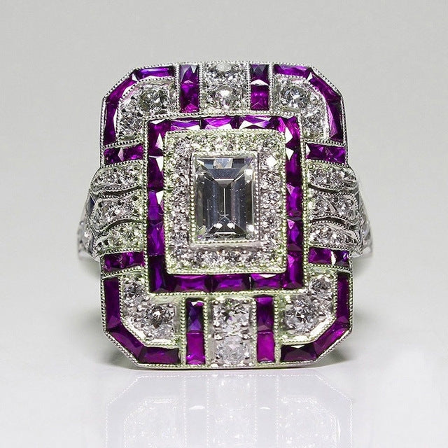 Bague de fiançailles carrée de luxe en zircon et cristal pour femme, 10, 6, 7, 8, 9