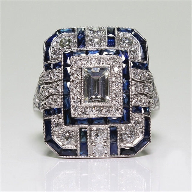 Bague de fiançailles carrée de luxe en zircon et cristal pour femme, 10, 6, 7, 8, 9