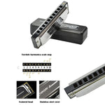 Harmonica Bruce Swan 2 pièces 10 trous, taille standard, pour débutants, enfants, adultes et étudiants.