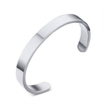 Bracelet jonc en acier inoxydable de 8 mm de large pour femmes et hommes, Or Rose, Argent, Noir, Or