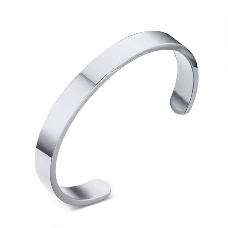 Bracelet jonc en acier inoxydable de 8 mm de large pour femmes et hommes, Or Rose, Argent, Noir, Or