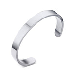 Bracelet jonc en acier inoxydable de 8 mm de large pour femmes et hommes, Or Rose, Argent, Noir, Or