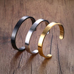 Bracelet jonc en acier inoxydable de 8 mm de large pour femmes et hommes, Or Rose, Argent, Noir, Or
