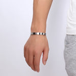 Bracelet jonc en acier inoxydable de 8 mm de large pour femmes et hommes, Or Rose, Argent, Noir, Or