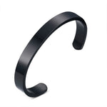 Bracelet jonc en acier inoxydable de 8 mm de large pour femmes et hommes, Or Rose, Argent, Noir, Or