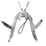 Pince pliante multifonction portable Couteau pliant en acier inoxydable Porte-clés tournevis, Porte-clés couteau tournevis
